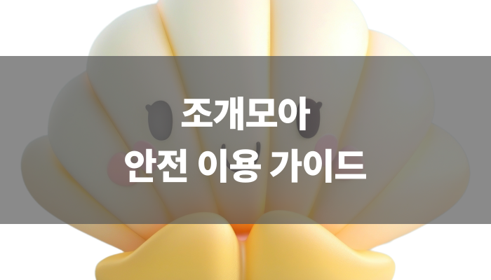 조개모아 안전 이용 가이드